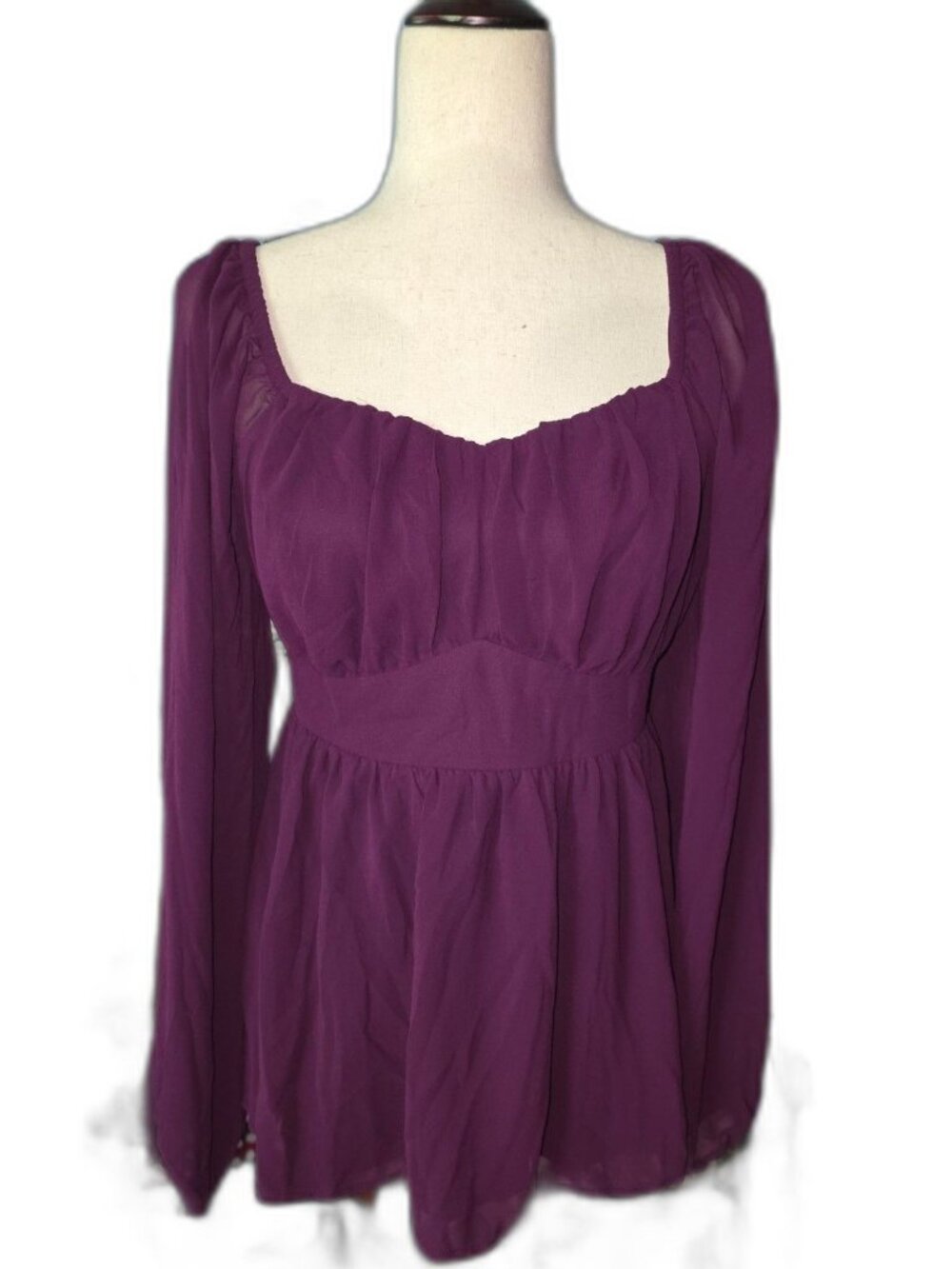 Peplum Chiffon Long Sleeve Top Torrid Sz 00